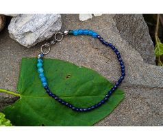 Broušený jemný safír a akvamarín elegantní náramek