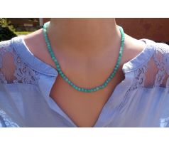 Broušený amazonit kámen intuice náhrdelník