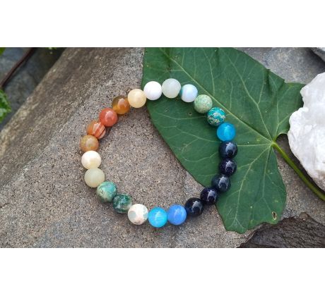 Minerálový pružný náramek duhové spektrum