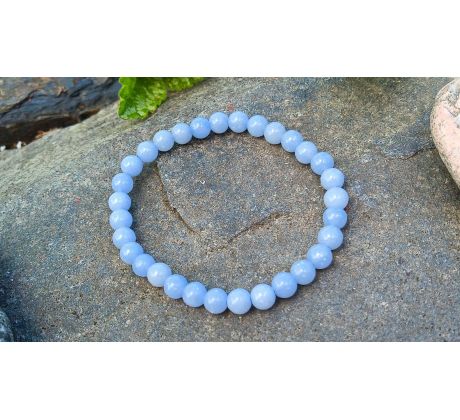 Angelit 6 mm v top kvalitě minerálový pružný náramek