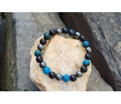 Apatit turmalín a hematit pružný minerálový náramek