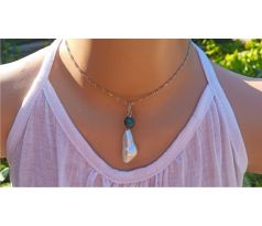 Maxi biwa perla a apatit přívěsek na řetízku, perlový náhrdelník