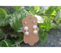 Říční perly pod zirkony perlové náušnice puzety na pozlacené chirurgické oceli