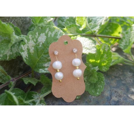 Říční perly pod zirkony perlové náušnice puzety na pozlacené chirurgické oceli