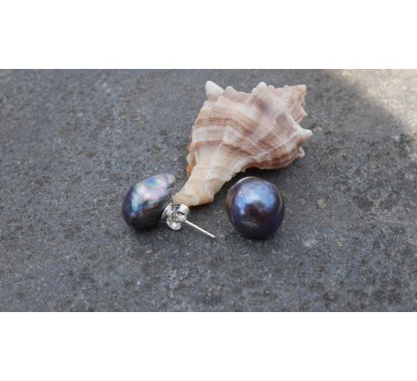 Tahitské perly 13 mm perlové náušnice puzety