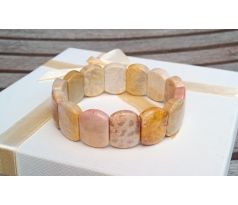 Fosilní korál pružný luxusní náramek