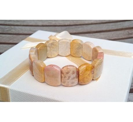 Fosilní korál pružný luxusní náramek