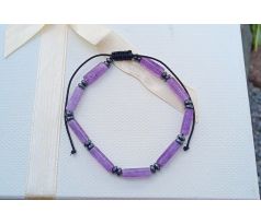 Ametyst a hematit náramek s posuvným shamballa zapínáním