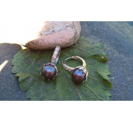 Perlové náušnice se zirkony