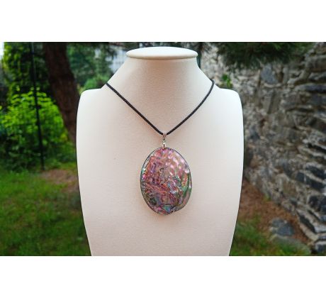 Abalone paua perleť mušle náhrdelník s nastavitelnou délkou