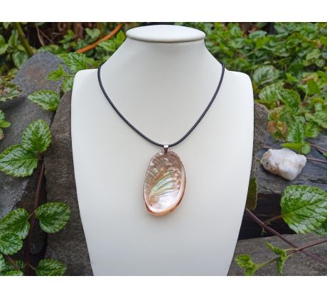 Abalone paua mušle oboustranný osobitý náhrdelník