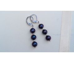 Tmavé mořské prvotřídní perly perlové náušnice na chirurgické oceli