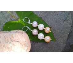 Vzácné velké perly 12 mm z Jižního Pacifiku perlové náušnice na chirurgické oceli