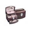 Praktická velká bordó třípatrová šperkovnice z eko kůže