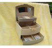 Luxusní velká třípatrová šperkovnice kufřík z eko kůže