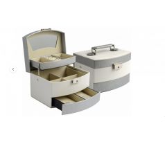 Luxusní velká třípatrová šperkovnice kufřík z eko kůže