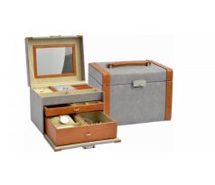 Luxusní designová třípatrová šperkovnice prostorná eko kůže, akce!