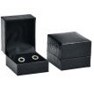Dárková krabička na šperky prsten, náušnice z eko kůže černá