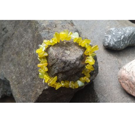 Citrín tromlované valounky minerálový pružný náramek