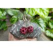 Červený granát náušnice "maliny" postříbřené