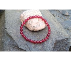 Broušený český červený granát 5 mm pružný minerálový náramek