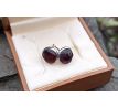 Český červený granát náušnice na chirurgické oceli