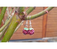 Červený granát náušnice "maliny II." minerálový šperk