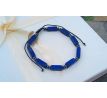 Lapis lazuli a hematit minerálový náramek s posuvným shamballa zapínáním