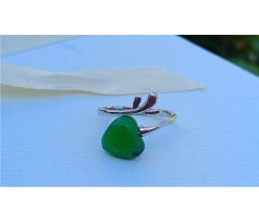 Jadeit srdíčko něžný romantický prstýnek