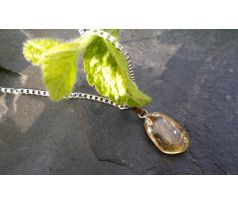 Jantar přívěsek na ocelovém řetízku, přírodní náhrdelník