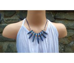 Obrázkový jaaspis a opalit na kůži, osobitý náhrdelník