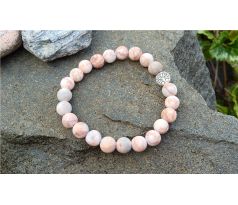 Pink zebra jaspis 8 mm a strom života pružný minerálový náramek