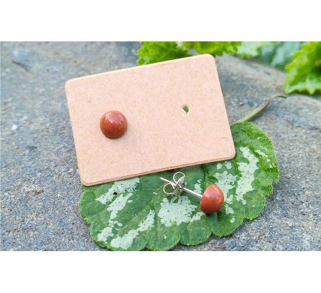 Jaspis 6 mm náušnice puzety na chirurgické oceli