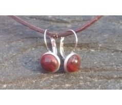 Jaspis kámen štěstí náušnice na chirurgické oceli