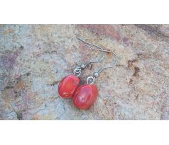 Korál přírodní minerálové náušnice na chirurgické oceli