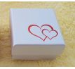 Dárková papírová krabička se srdíčky na prsten, náušnice
