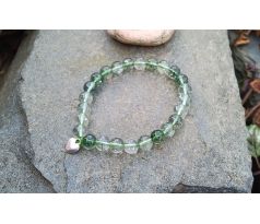 Verdelit turmalín v křišťálu mystický pružný minerálový náramek