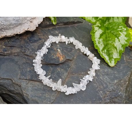 Tromlovaný křišťál pružný ochranný náramek