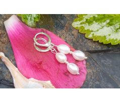 Bílé říční perly v top kvalitě perlové postříbřené náušnice