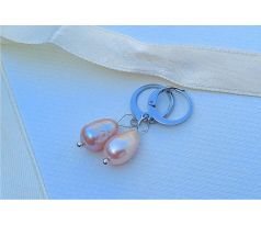 Růžové říční barokní perly 10 mm perlové náušnice na chirurgické oceli