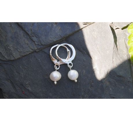 Říční perličky něžné postříbřené náušnice