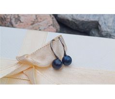 Tmavě modré říční perly na chirurgické oceli perlové náušnice