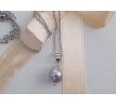 Říční šedá perla 10 mm na řetízku z chirurgické oceli, perlový náhrdelník
