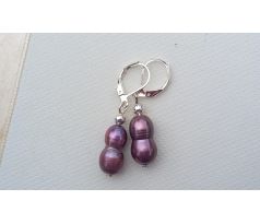 Jihomořské hnědé barokní perly perlové náušnice