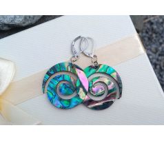 Abalone paua perleť spirály náušnice na chirurgické oceli