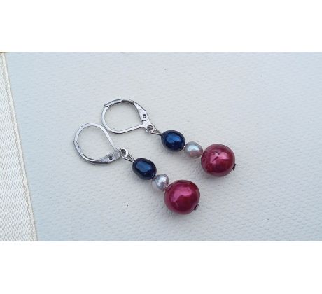 Mořské a říční perly perlové náušnice na chirurgické oceli