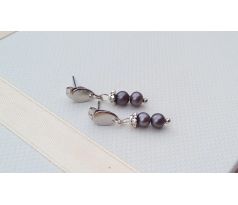 Mořské šedé perly náušnice puzety na chirurgické oceli