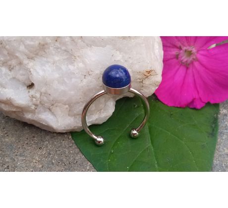 Lapis lazuli minerálový prstýnek chirurgická ocel