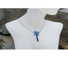 Kyanit v řetízku z chirurgické oceli, minerálový náhrdelník