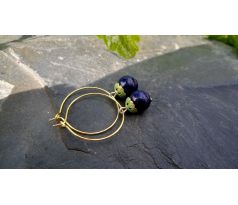 Lapis lazuli pozlacené náušnice na chirurgické oceli